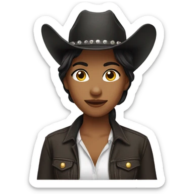 Dark haired cowgirl sticker