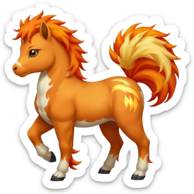 Growlithe-Aracanine-Ponyta-Rapidash-fusion (full body) sticker