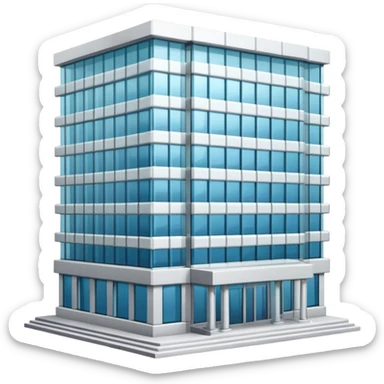 generate realistic detailed bank glass building in 3d style sticker
