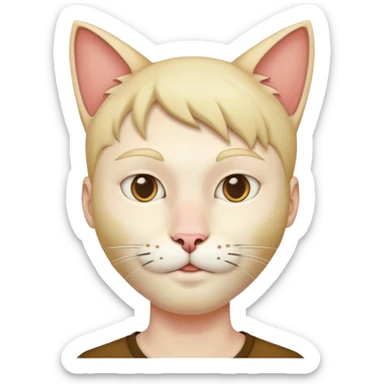 Guy with a cat head  sticker