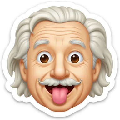 einstein sticking out his tongue freaky sticker