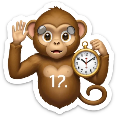 Emoji de mono diciendo tenes hora? sticker