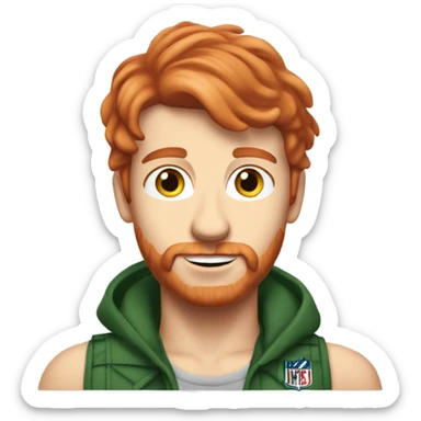 A short hair redhead man that’s says Jets suck ￼ sticker