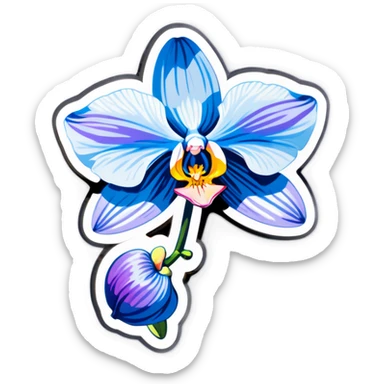 a pale blue moth orchid sticker