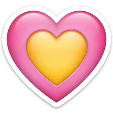 A heart with a gradation from pink to yellow sticker