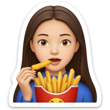 olivia rodrigo munching fries sticker
