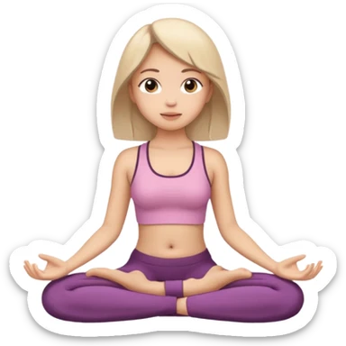 девочка сидит в позе лотоса и дышит sticker