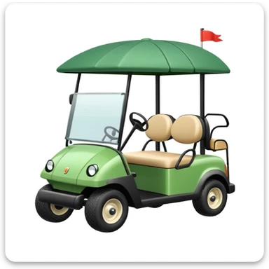 Cute golf cart emoji sticker