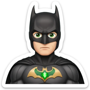 Batman con traje del caballero oscuro pero con ojos verdes  sticker