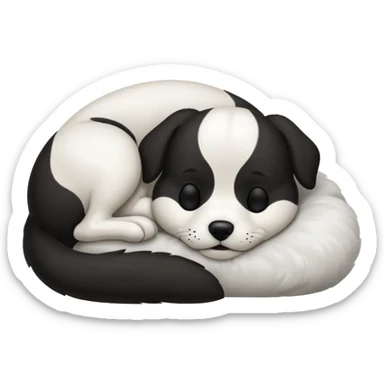 Dog blac and white sleep sticker