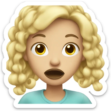 Emoji of blonde girl vaping  sticker