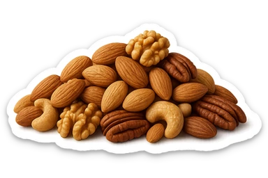 montagna di noci sbucciate, iperrealistici 4k sticker