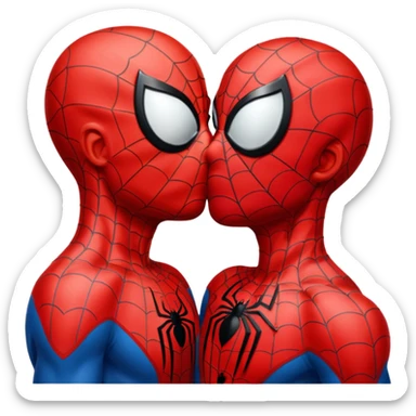 Spider man kiss kiss creepy sticker