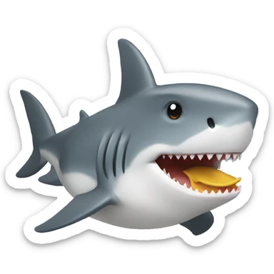 Shark and a duck mixed together sticker