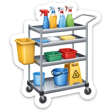 hotel service cleaning trolley sticker