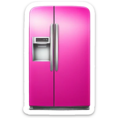 Realistic modern metallic hot pink fridge isolated.  sticker