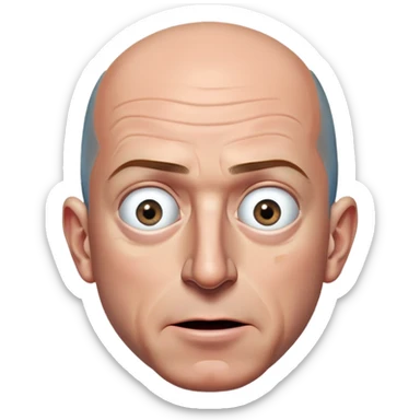 deranged jeff bezos with one eye larger than the other sticker