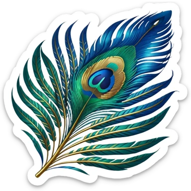 Peacock leaf sticker