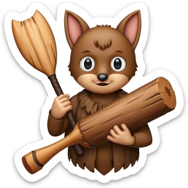 Log holding a bat sticker