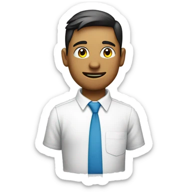 one small person writen on his shirt tcs employee sticker