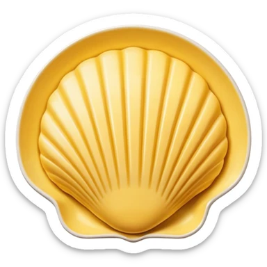 butter in the shape of a shell on a white vintage plate sticker