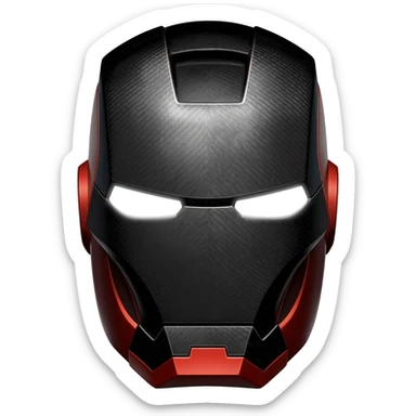 Iron man face shield in carbon fiber sticker