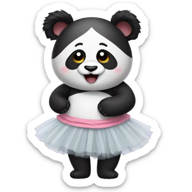 Panda in a tutu sticker
