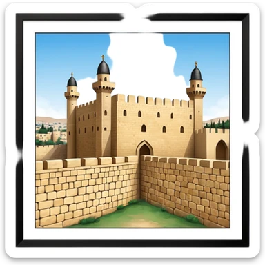 emoji highlighting the old city wall of Jerusalem with Jerusalem stone sticker