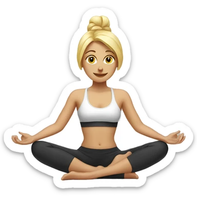 Blonde lady doing yoga sticker
