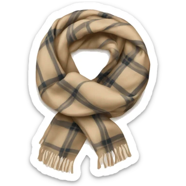 scarf in beige plaid sticker