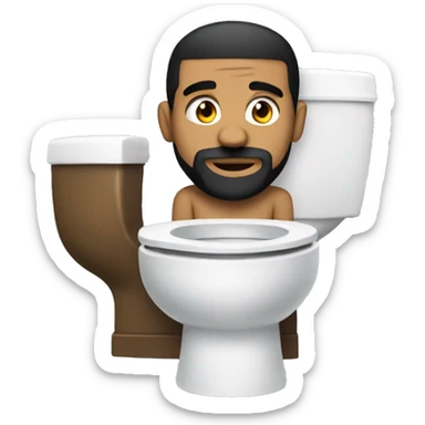Drake with skibidi toilet sticker