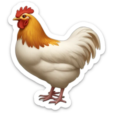 Poule sur un bouc sticker