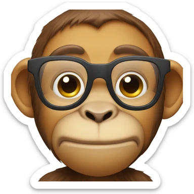 cute monkey face with eyewear sticker