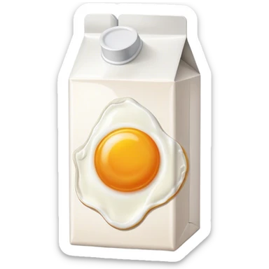 milk carton with egg picture sticker