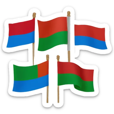 Gipsy flag is blue at the top, red at the bottom and green at the bottom sticker