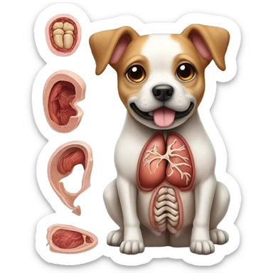 Cross section of a dog  sticker