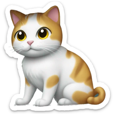 cat observing rainy scene sticker