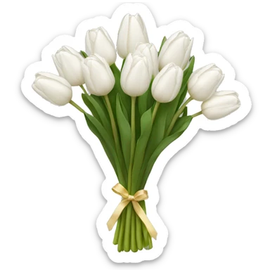 white tulip bouquet  sticker