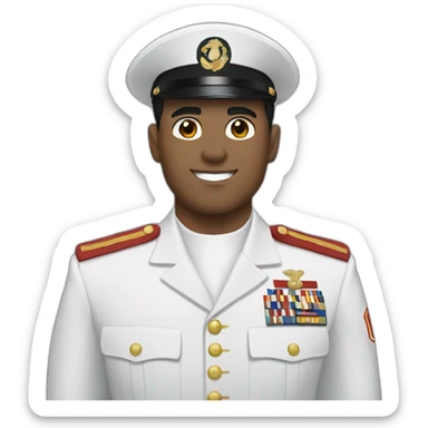 Man with black hair marine corps uniform sticker