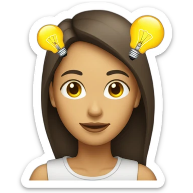 woman with a lightbulb idea on head sticker