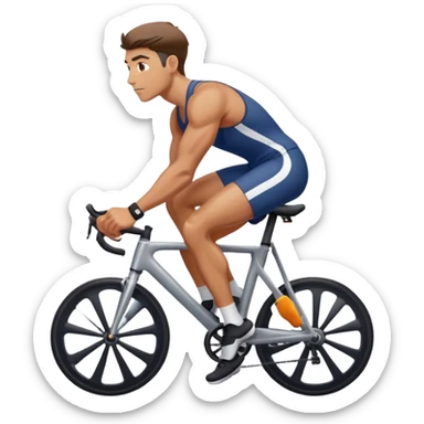 guy cycling in gym sticker