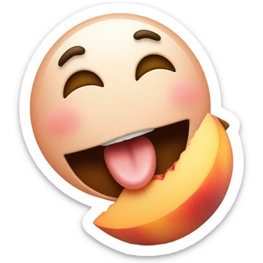 Freaky licking emoji. Add a peach on the tongue sticker