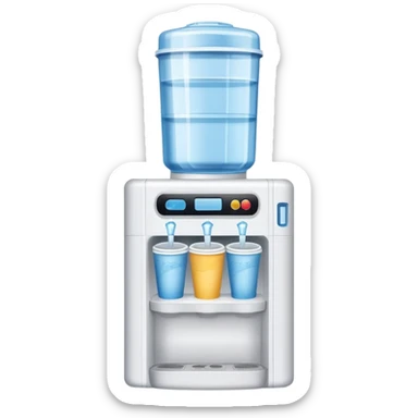 water cooler with paper cups sticker