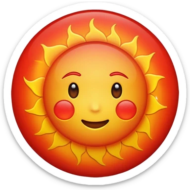 Red sun sweating sticker