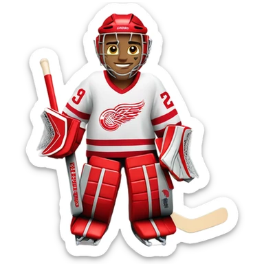 detroit red wings hockey goalie, full body sticker