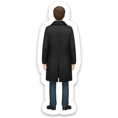anonymous nongendered person standing ,view from the back sticker