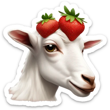 strawberries on a goat aesthetic sticker