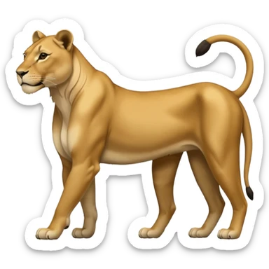a lioness's silhouette with four legs sticker