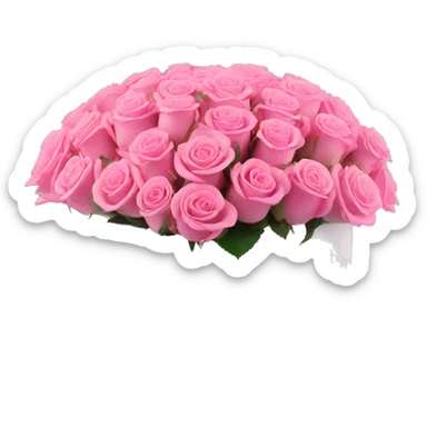 bouquet of pink 15 roses in a white box  sticker