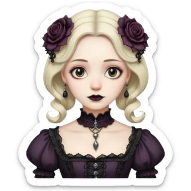Gothic dull Victorian vintage lady  sticker